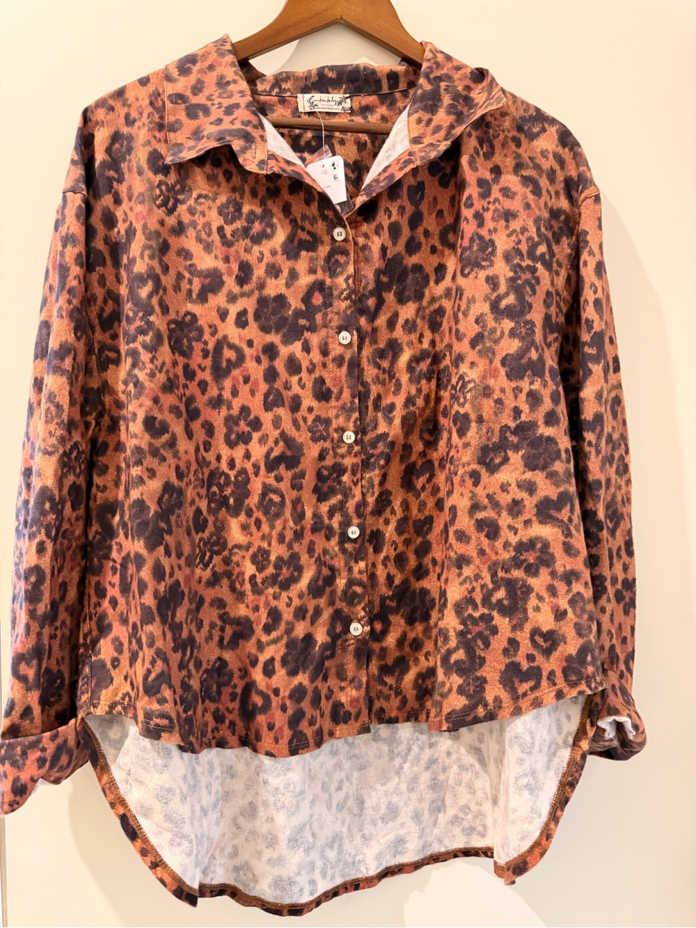 Free People Girls' Leopard Print Button-Down Shirt - Brown & Black